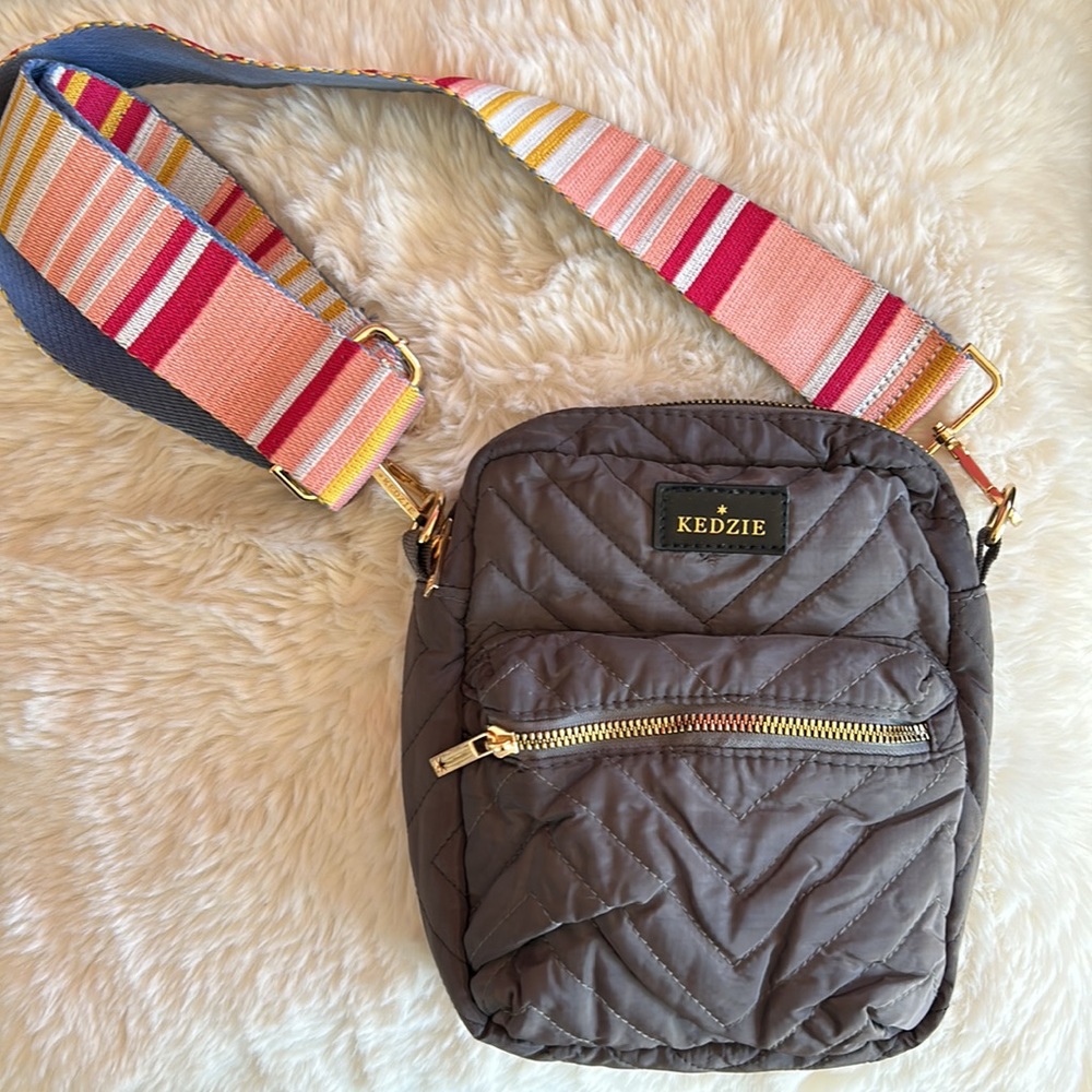Kedzie Crossbody Zipper Purse Adjustable Multi Color Strap